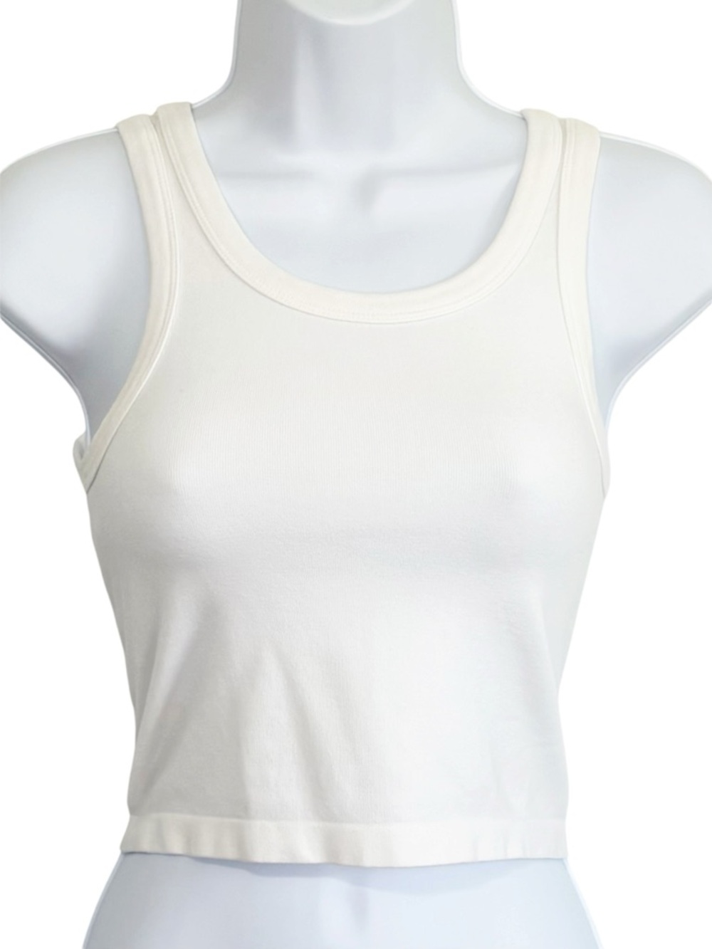 HAPPILY GREY Cropped Tank Top Medium Ivory White Fitted Basic Stretch Crop